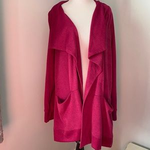 Pink waterfall cardigan with pockets